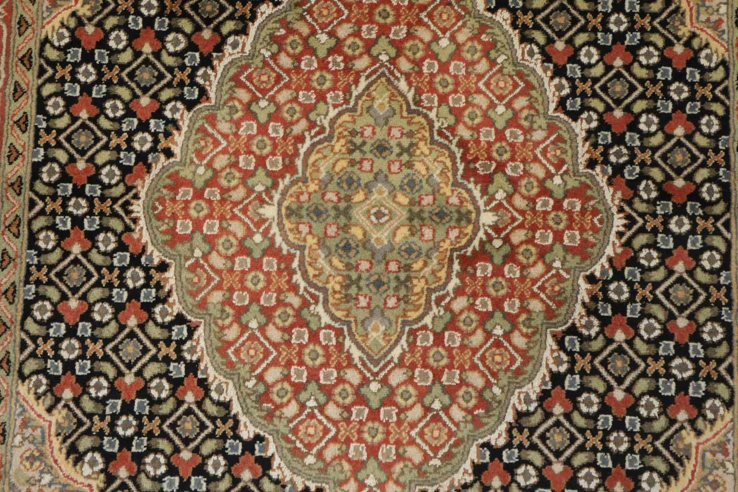 Vegetable Dye Geometric Tabriz Mahi Oriental Wool Rug 4x6