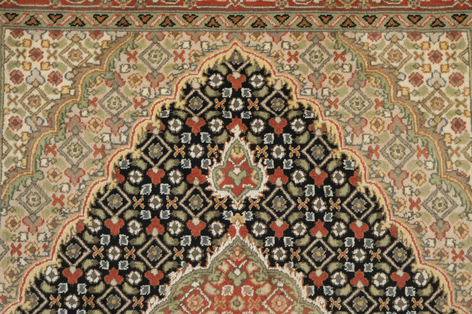 Vegetable Dye Geometric Tabriz Mahi Oriental Wool Rug 4x6