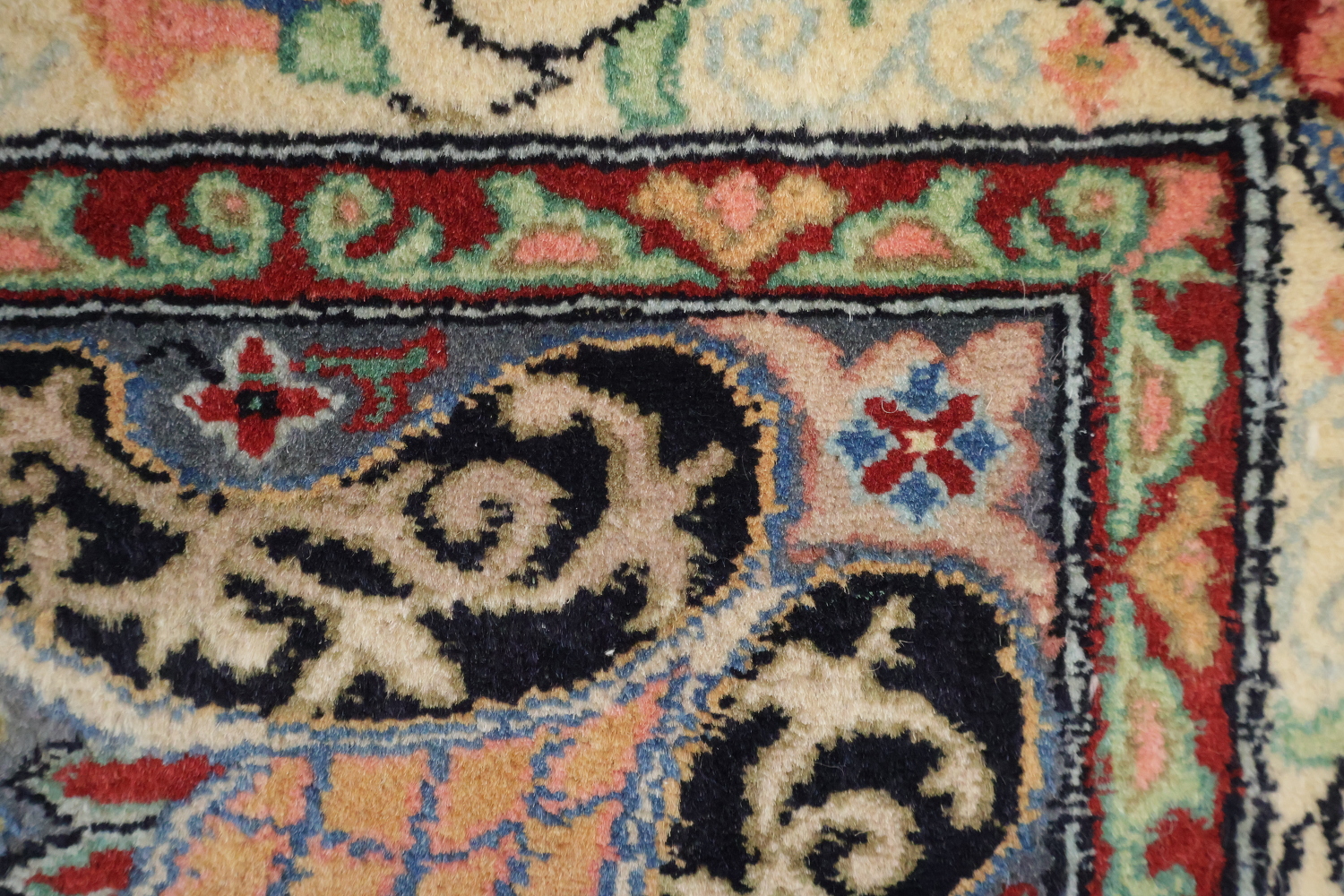 Vegetable Dye Geometric Tabriz Oriental Wool Rug 4x6
