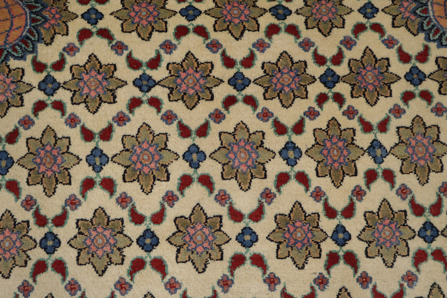 Vegetable Dye Geometric Tabriz Oriental Wool Rug 4x6