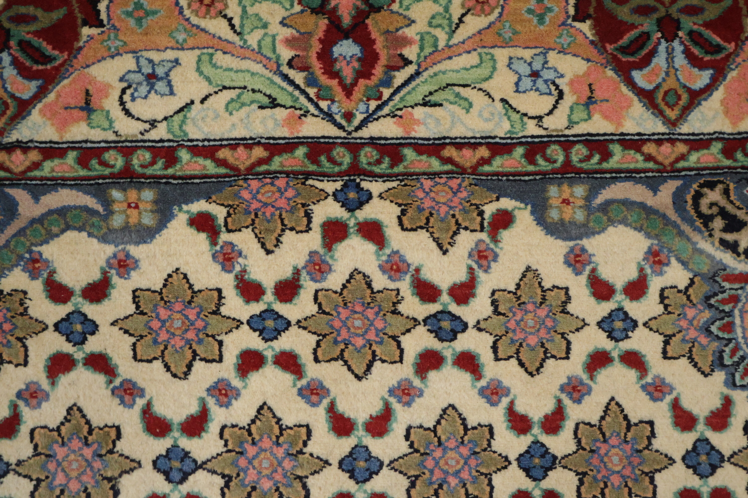 Vegetable Dye Geometric Tabriz Oriental Wool Rug 4x6