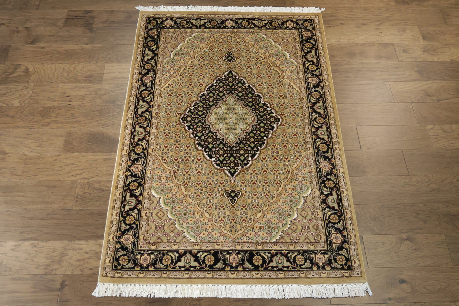Vegetable Dye Geometric Tabriz Mahi Oriental Area Rug 4x6