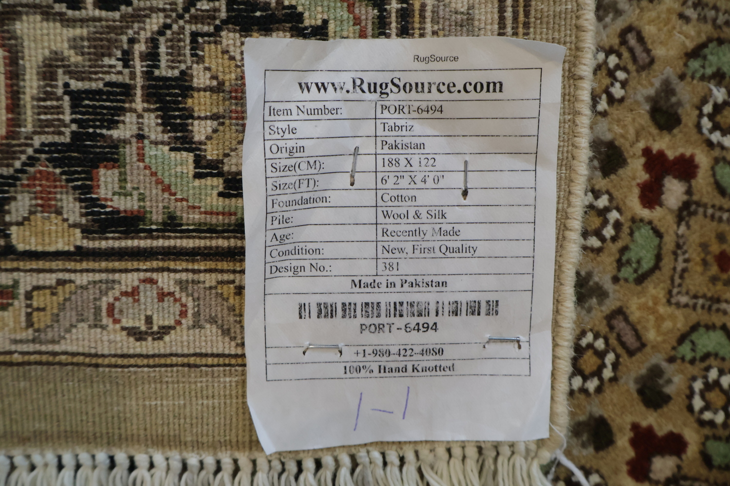 Vegetable Dye Geometric Tabriz Mahi Oriental Area Rug 4x6