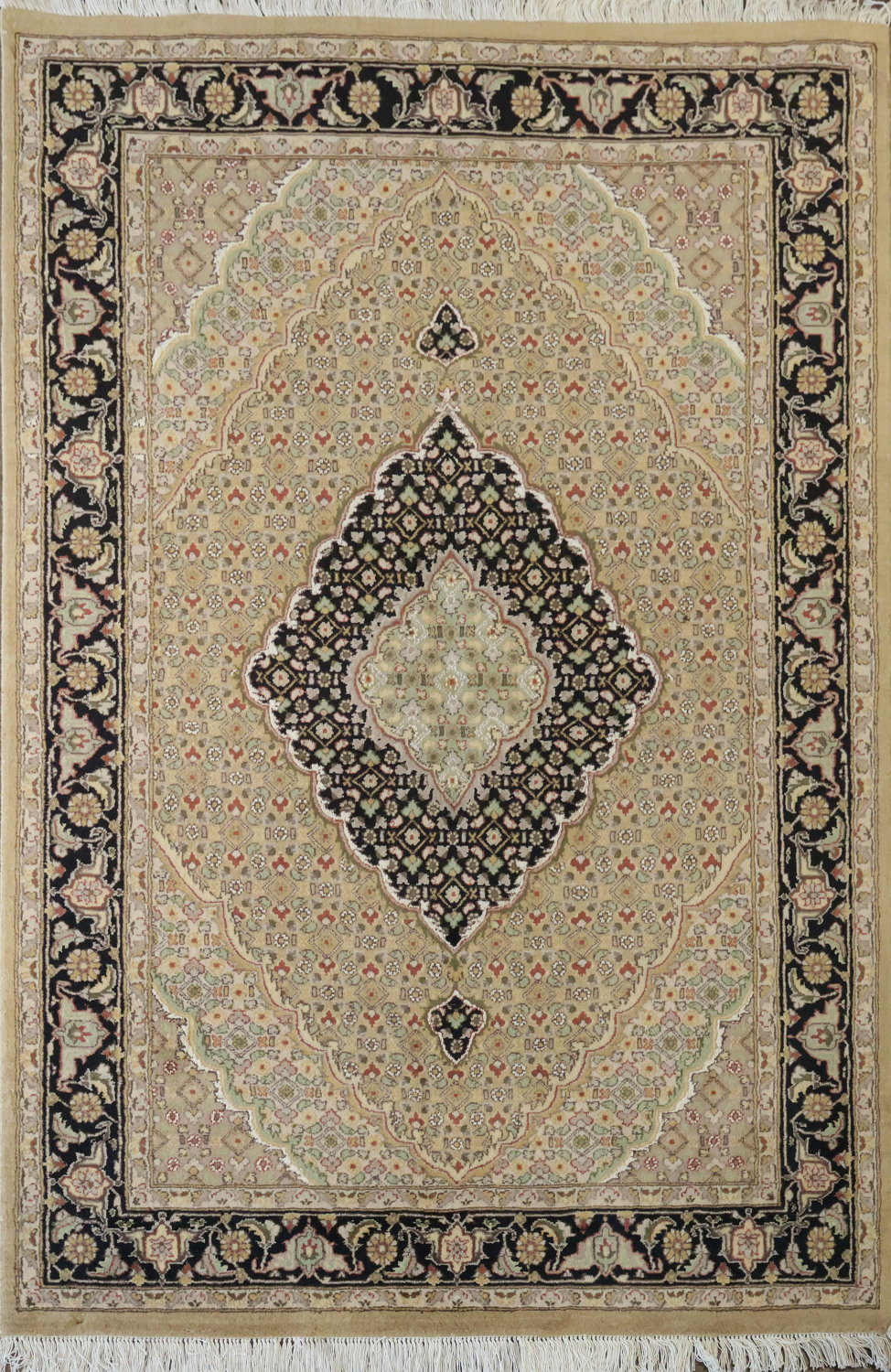 Vegetable Dye Geometric Tabriz Mahi Oriental Area Rug 4x6