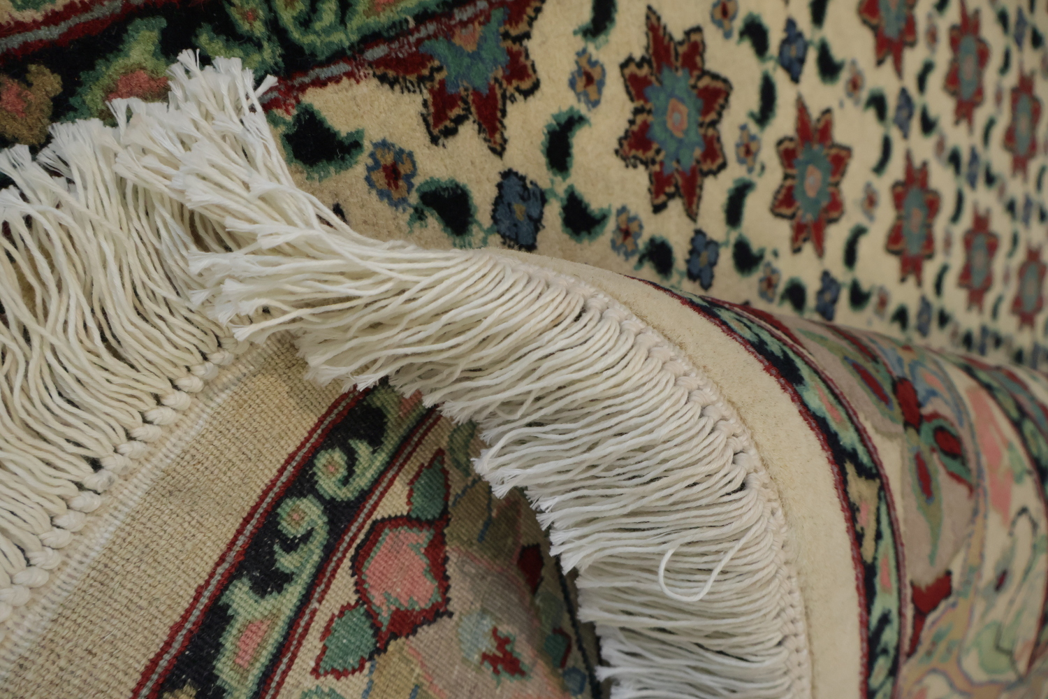 Vegetable Dye Geometric Tabriz Oriental Wool Rug 4x6
