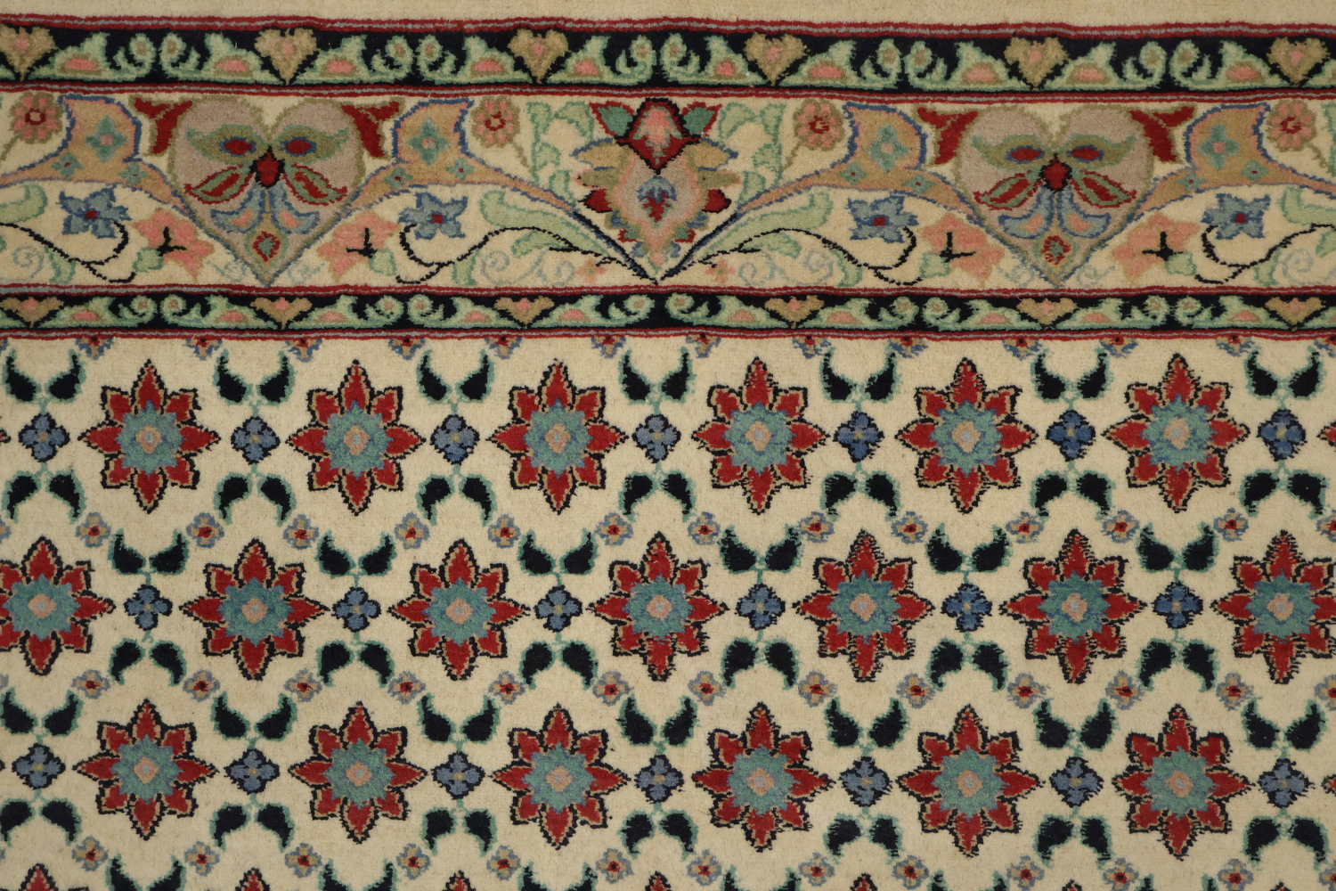 Vegetable Dye Geometric Tabriz Oriental Wool Rug 4x6