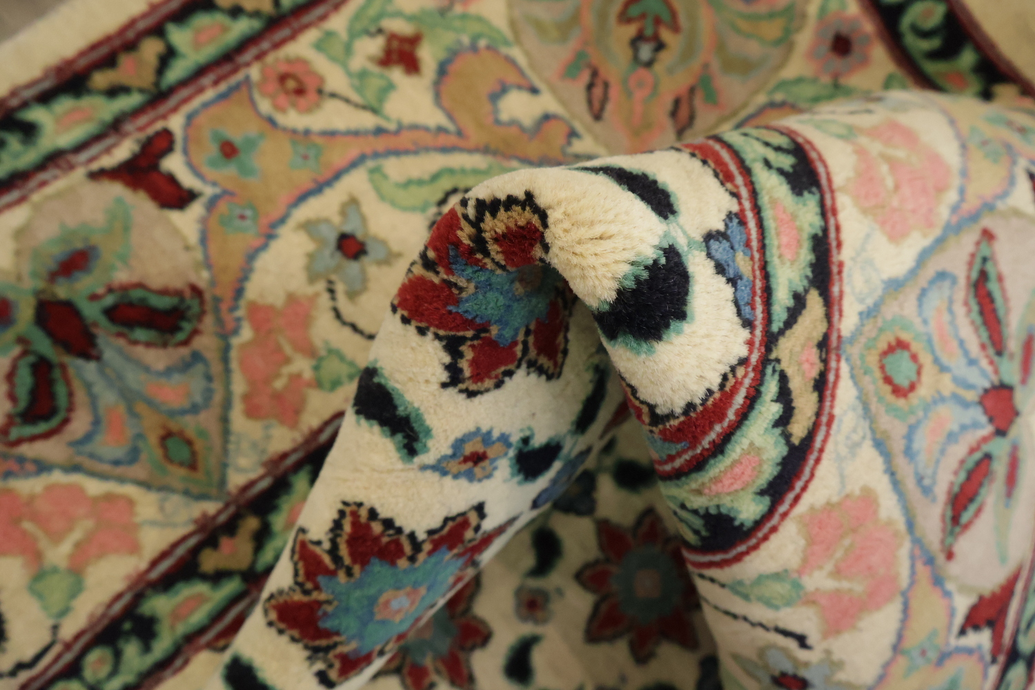 Vegetable Dye Geometric Tabriz Oriental Wool Rug 4x6