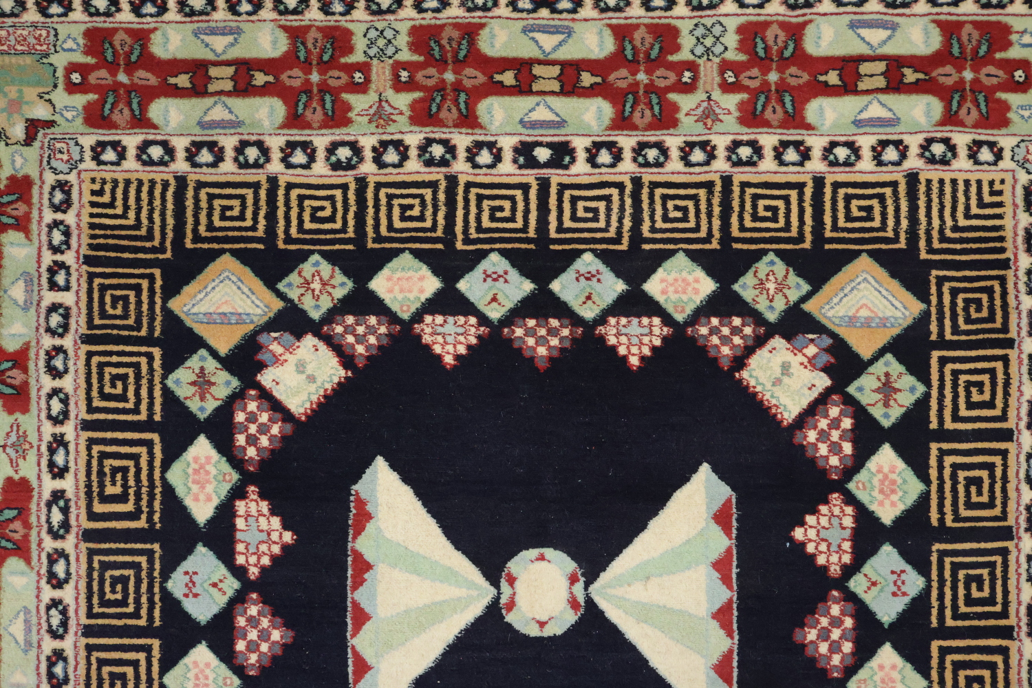 Vegetable Dye Geometric Tabriz Oriental Wool Rug 4x6