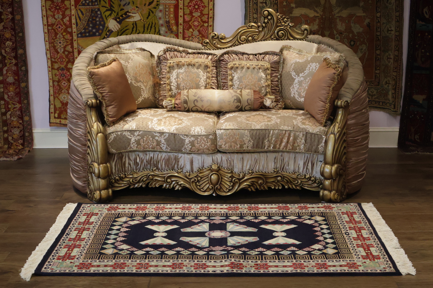 Vegetable Dye Geometric Tabriz Oriental Wool Rug 4x6
