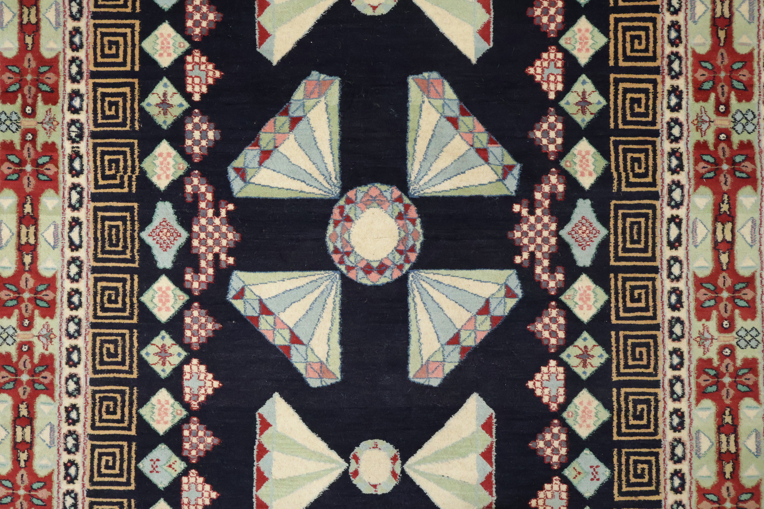 Vegetable Dye Geometric Tabriz Oriental Wool Rug 4x6