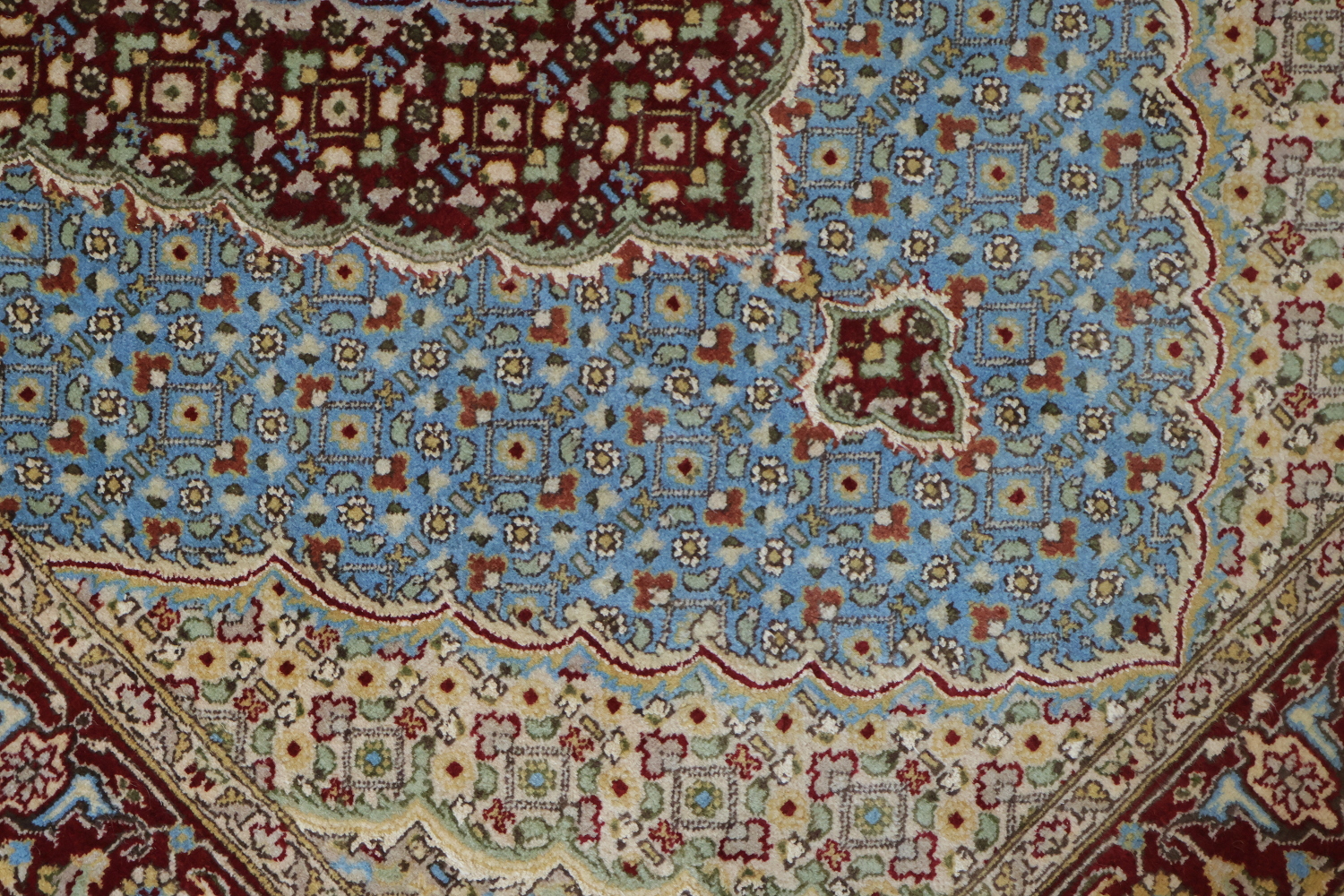 Vegetable Dye Tabriz Mahi Oriental Area Rug 4x6