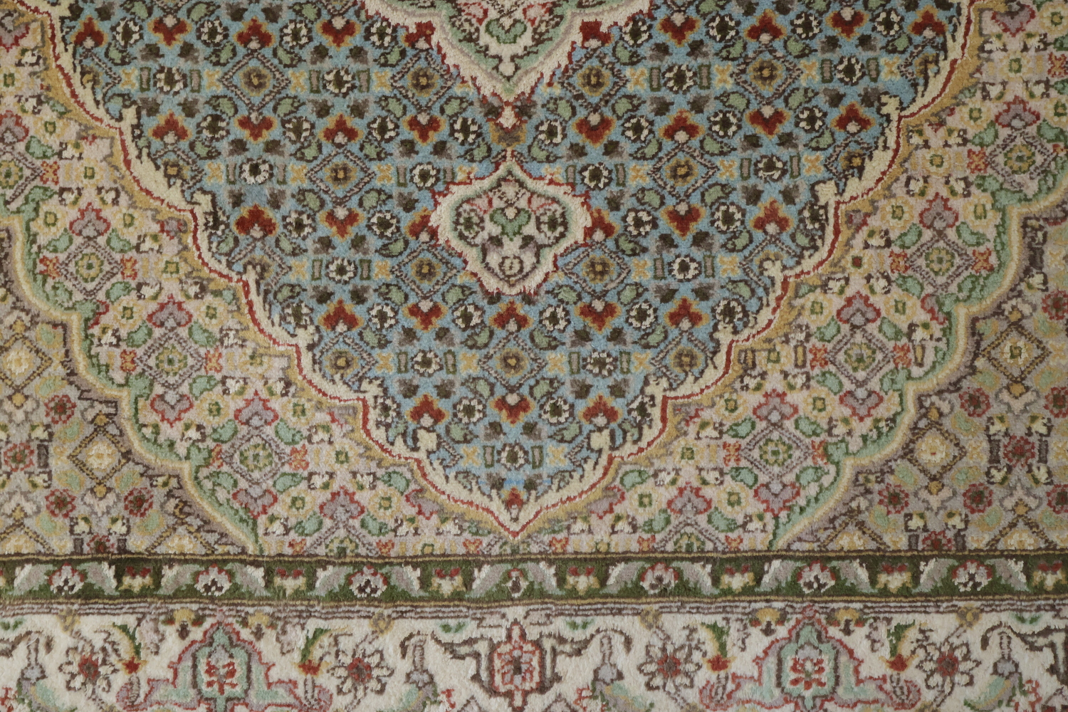 Vegetable Dye Floral Tabriz Oriental Wool Rug 4x6