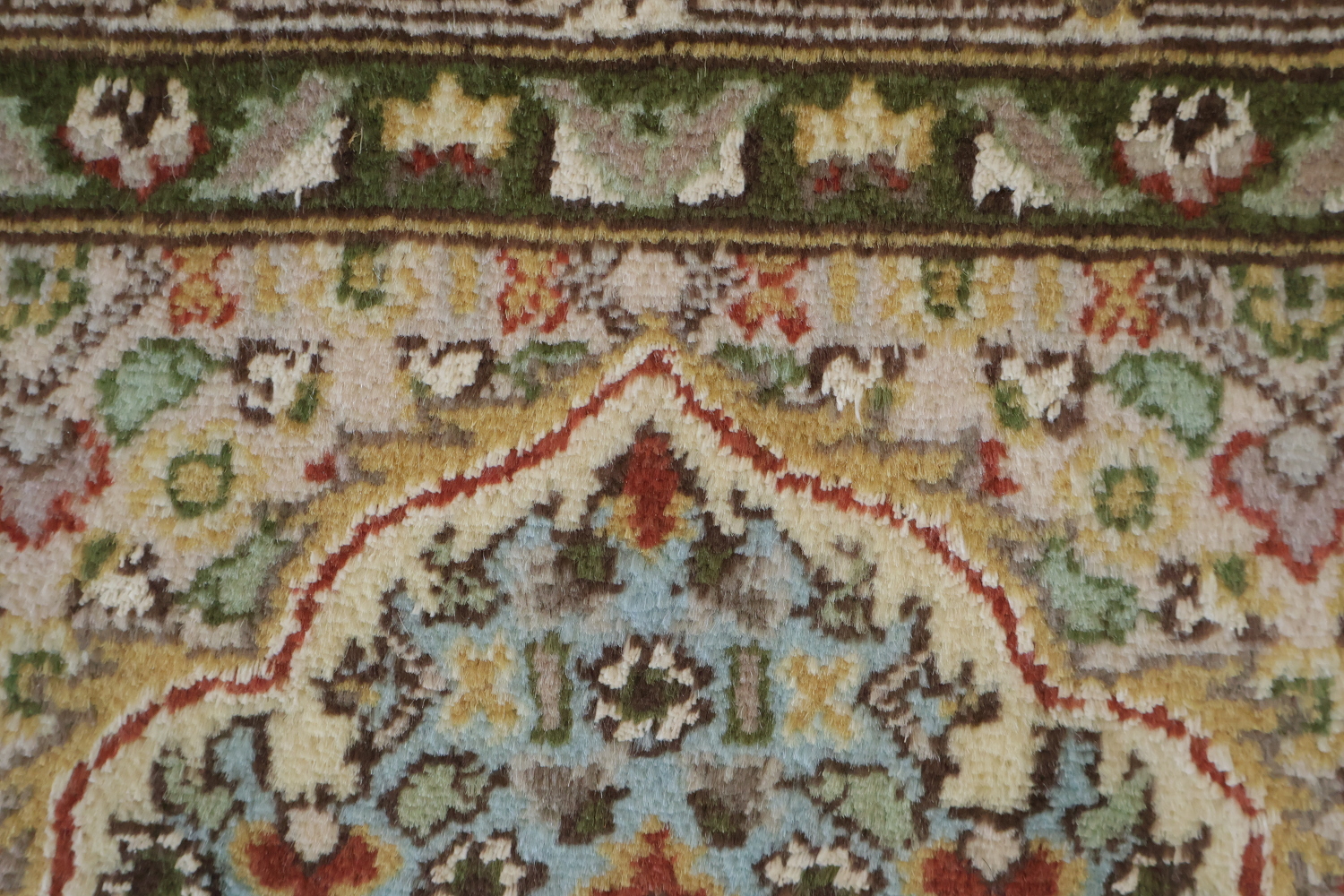 Vegetable Dye Floral Tabriz Oriental Wool Rug 4x6