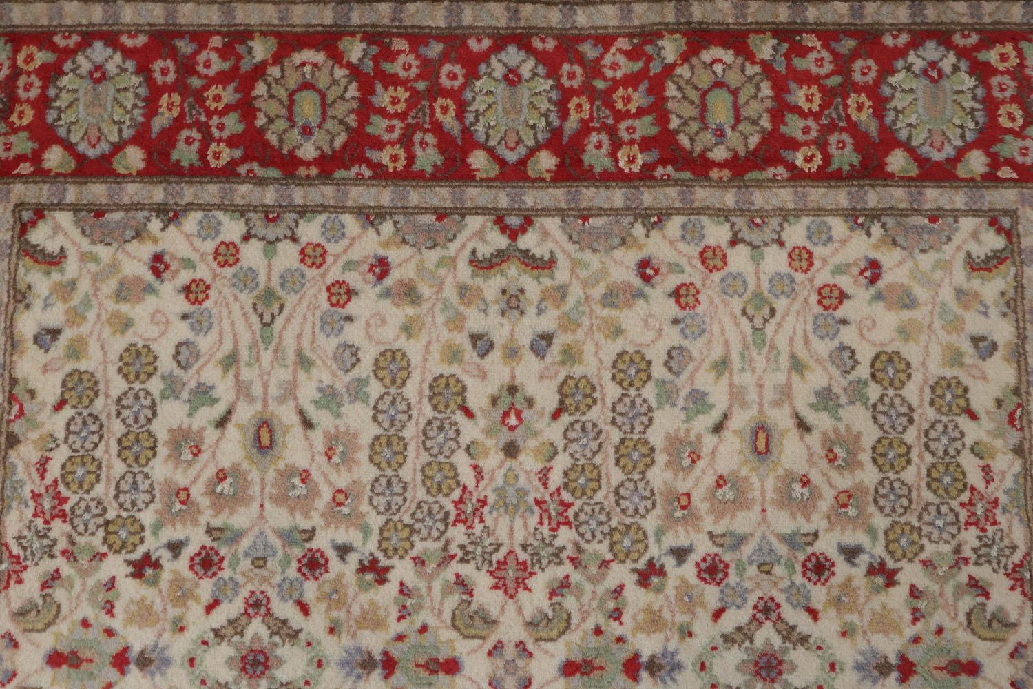 Vegetable Dye Floral Tabriz Oriental Wool Rug 4x6