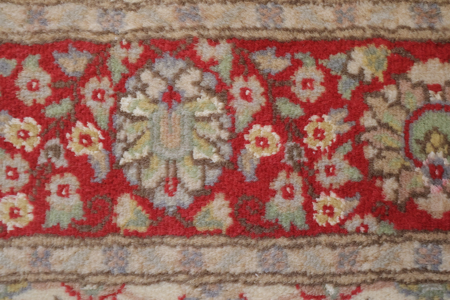 Vegetable Dye Floral Tabriz Oriental Wool Rug 4x6