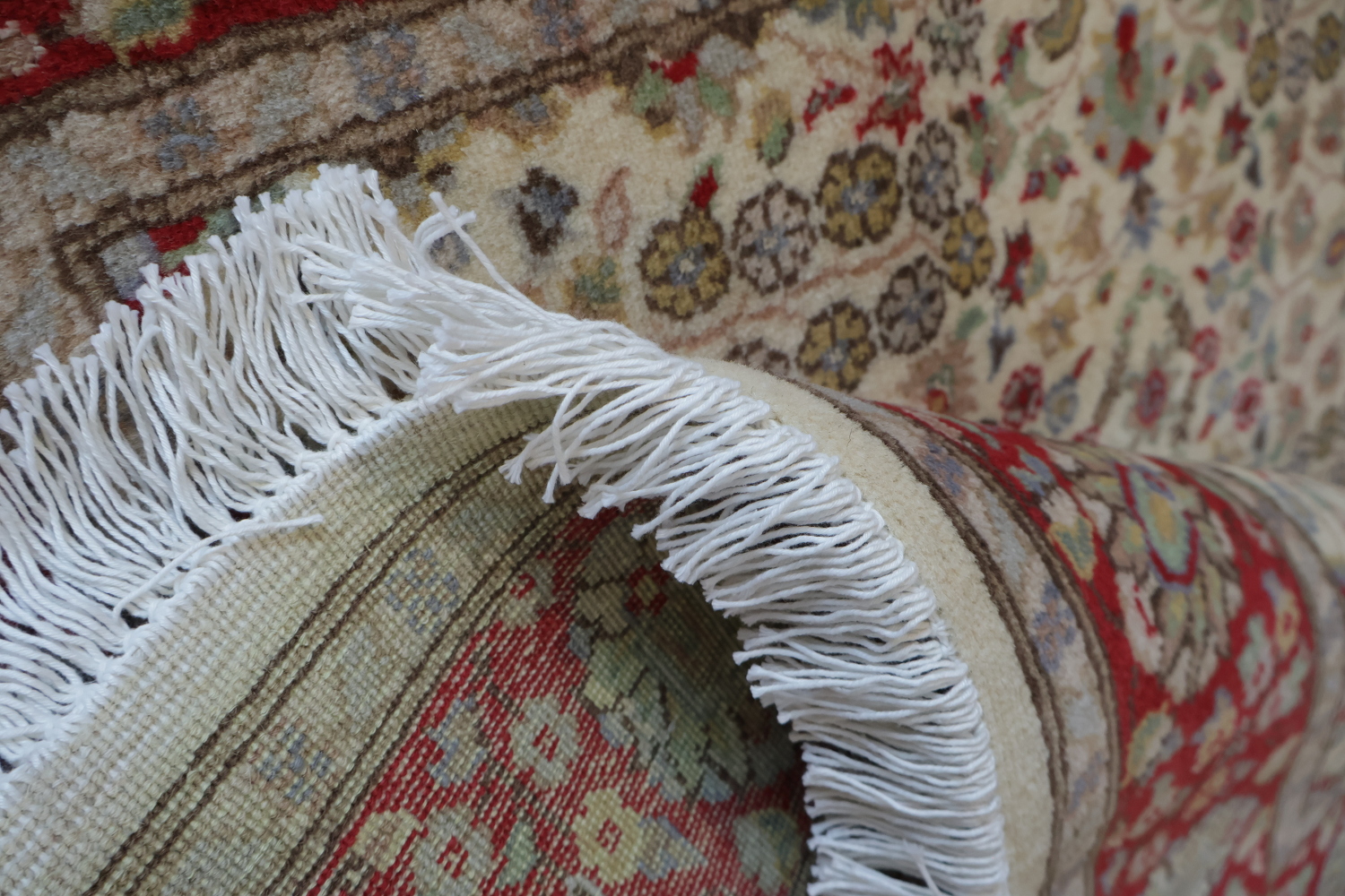 Vegetable Dye Floral Tabriz Oriental Wool Rug 4x6
