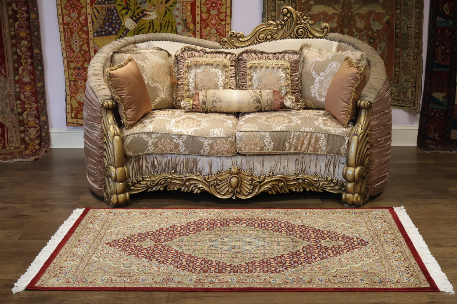 Vegetable Dye Tabriz Mahi Oriental Wool Area Rug 4x6