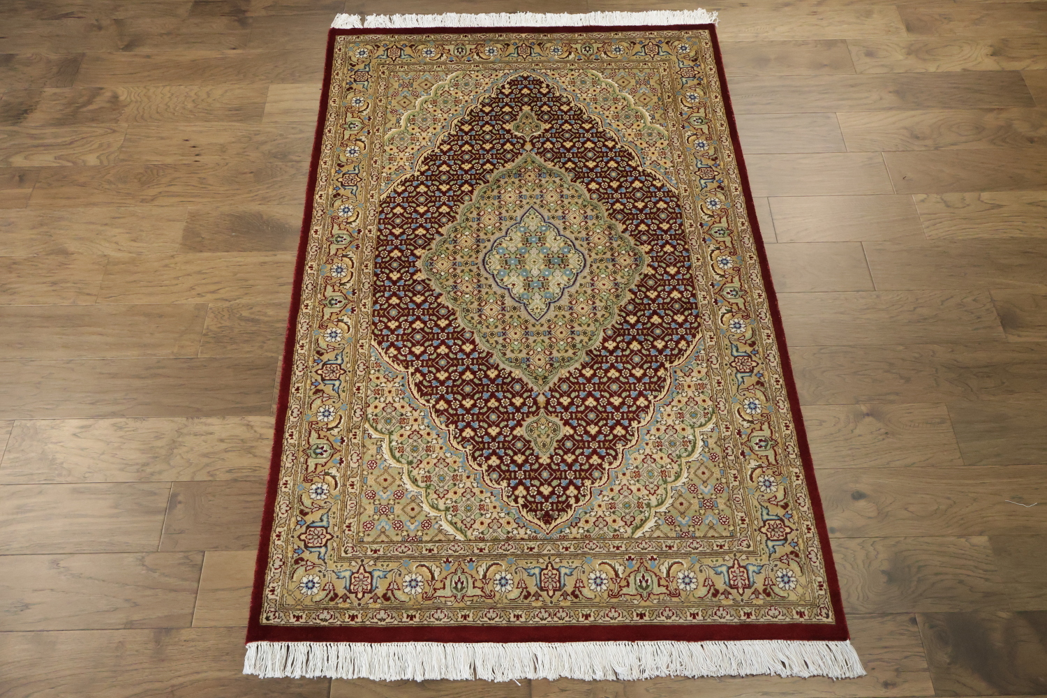 Vegetable Dye Tabriz Mahi Oriental Wool Area Rug 4x6