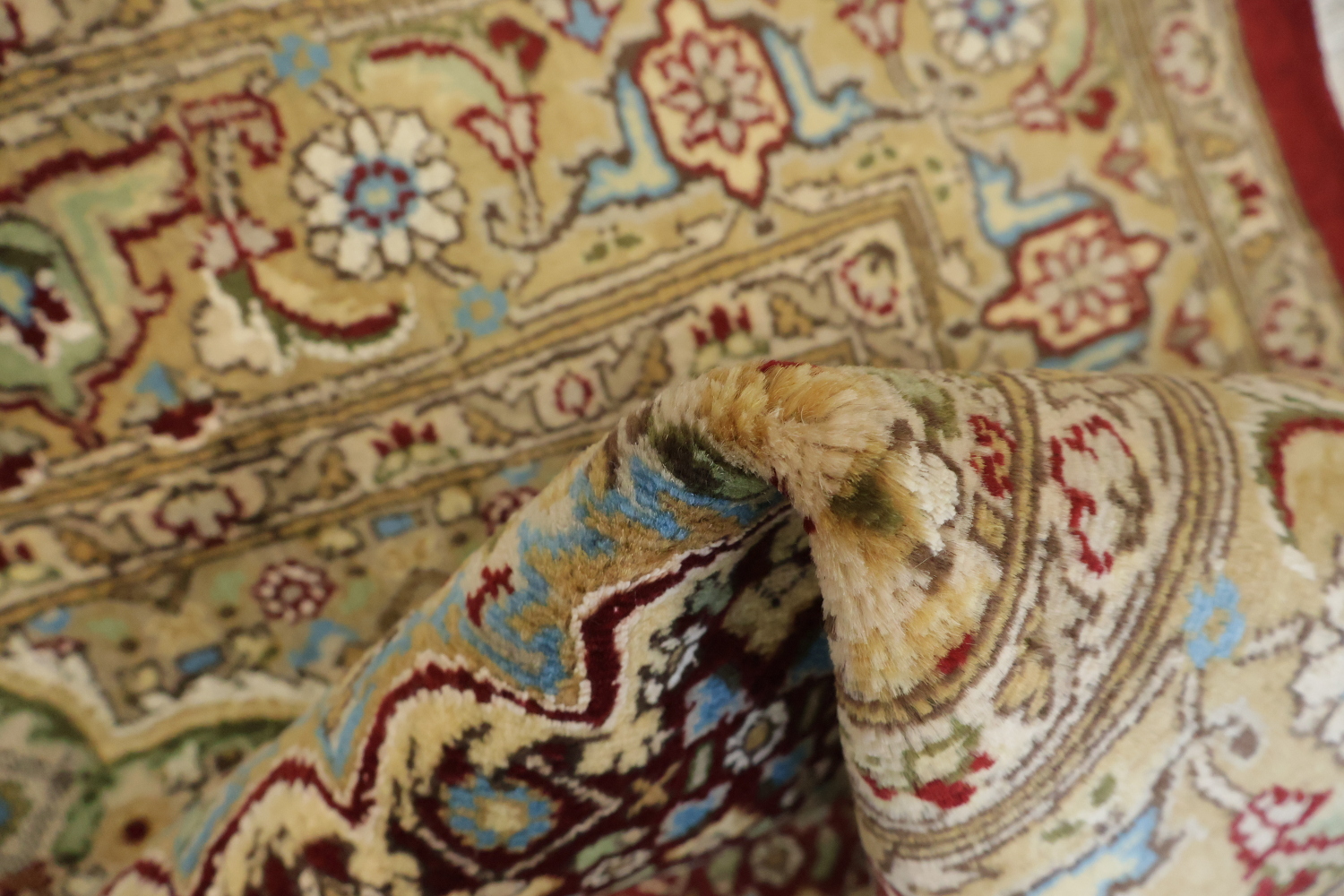 Vegetable Dye Tabriz Mahi Oriental Wool Area Rug 4x6
