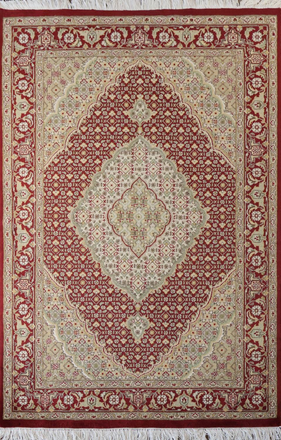 Vegetable Dye Tabriz Mahi Oriental Area Rug 4x6