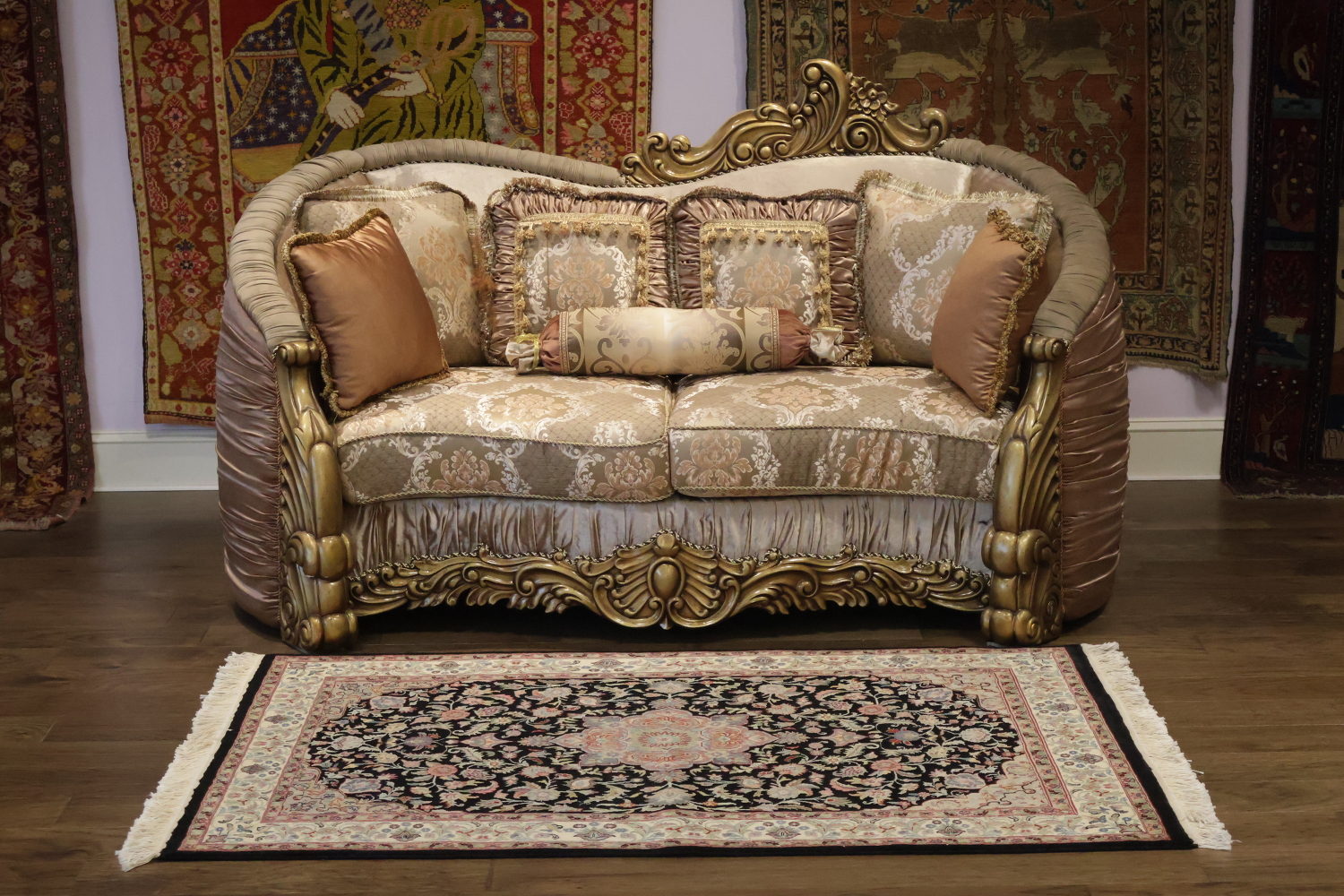Vegetable Dye Floral Tabriz Oriental Wool Rug 4x6