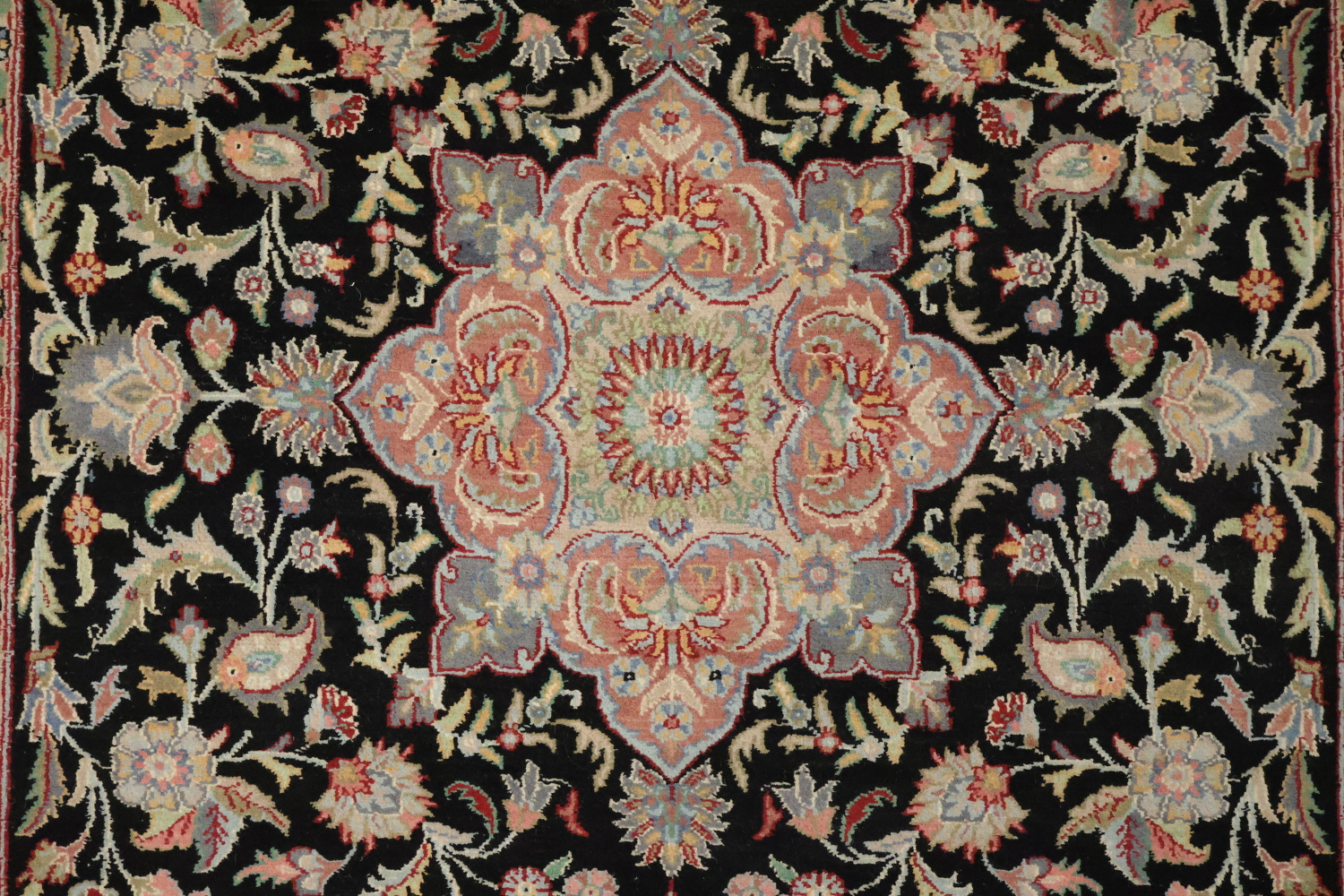Vegetable Dye Floral Tabriz Oriental Wool Rug 4x6