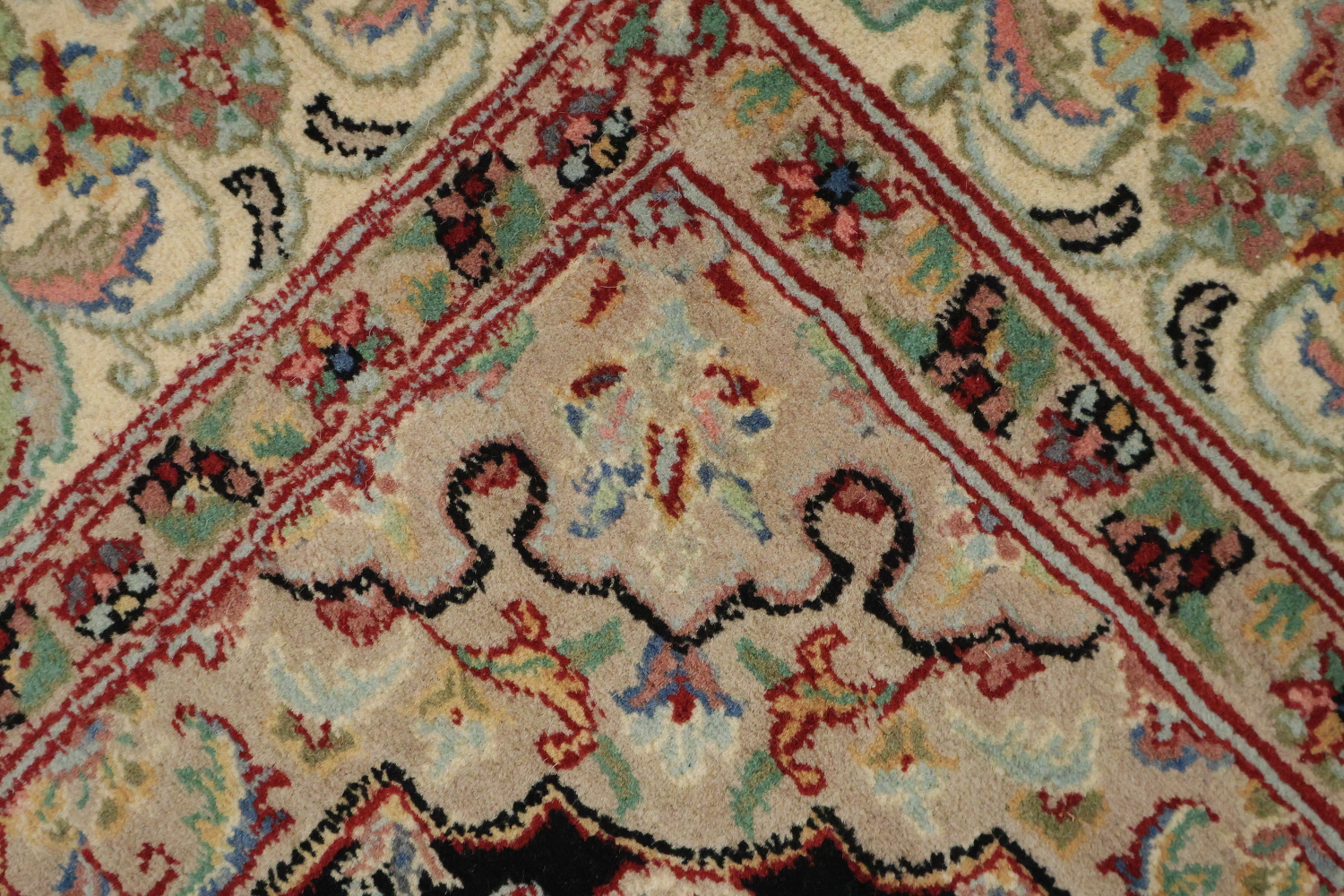 Vegetable Dye Floral Tabriz Oriental Wool Rug 4x6
