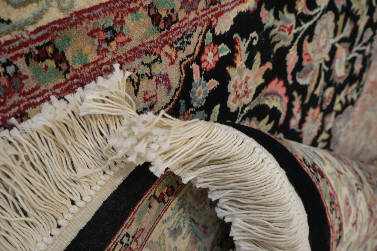 Vegetable Dye Floral Tabriz Oriental Wool Rug 4x6