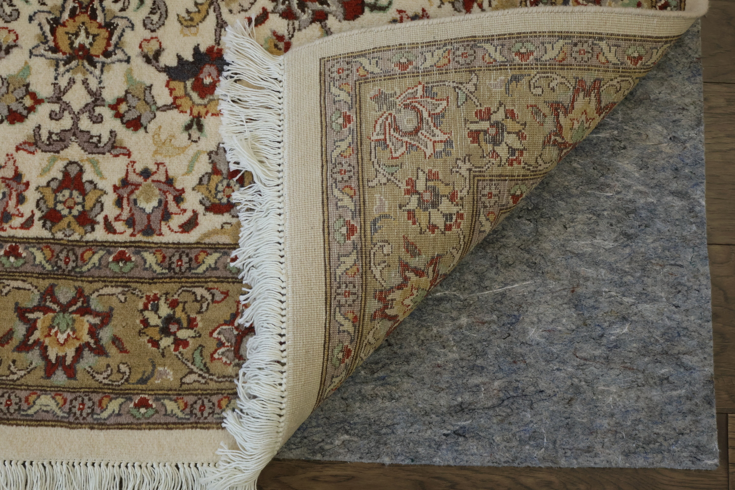 Vegetable Dye Floral Tabriz Oriental Wool Rug 4x6