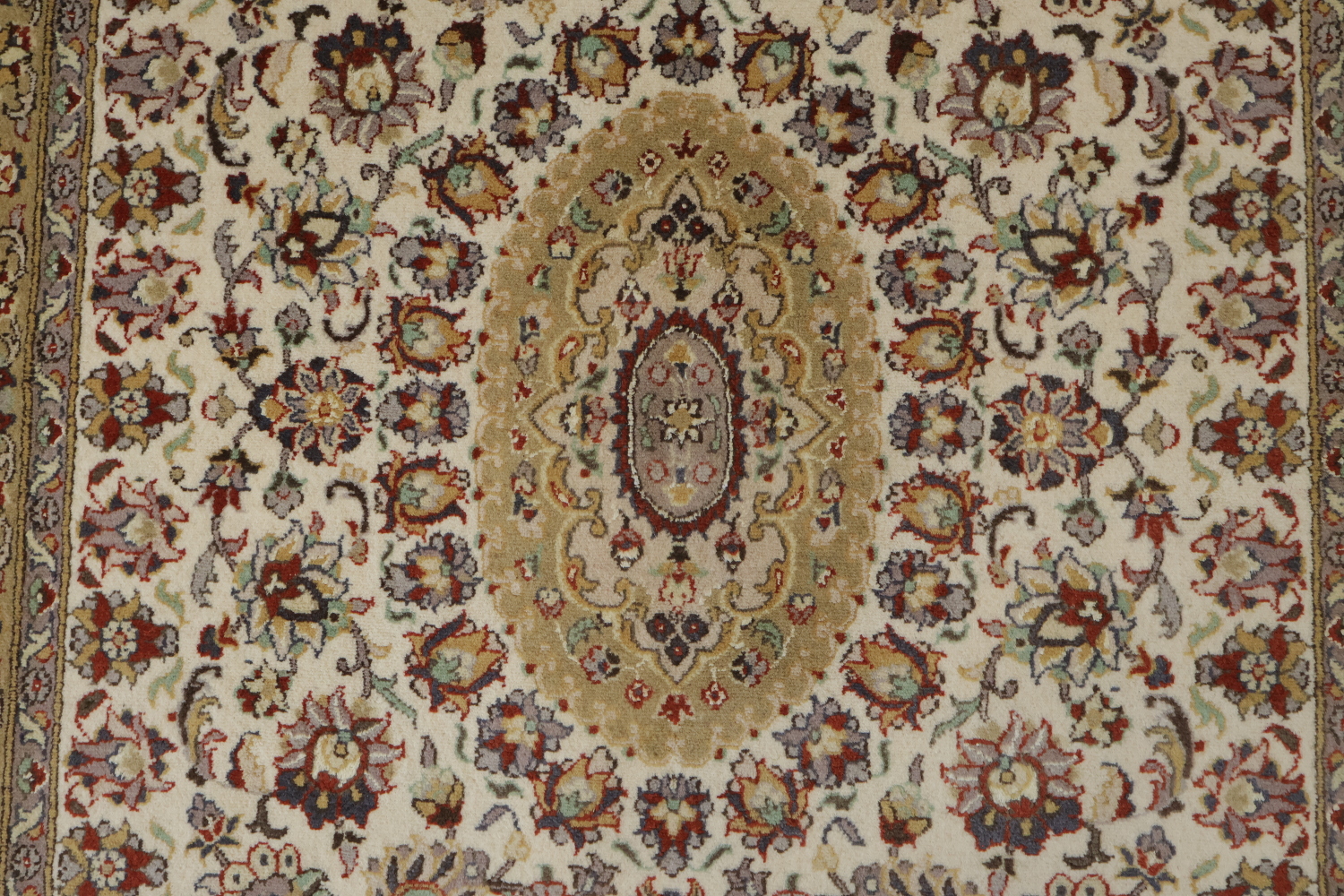 Vegetable Dye Floral Tabriz Oriental Wool Rug 4x6