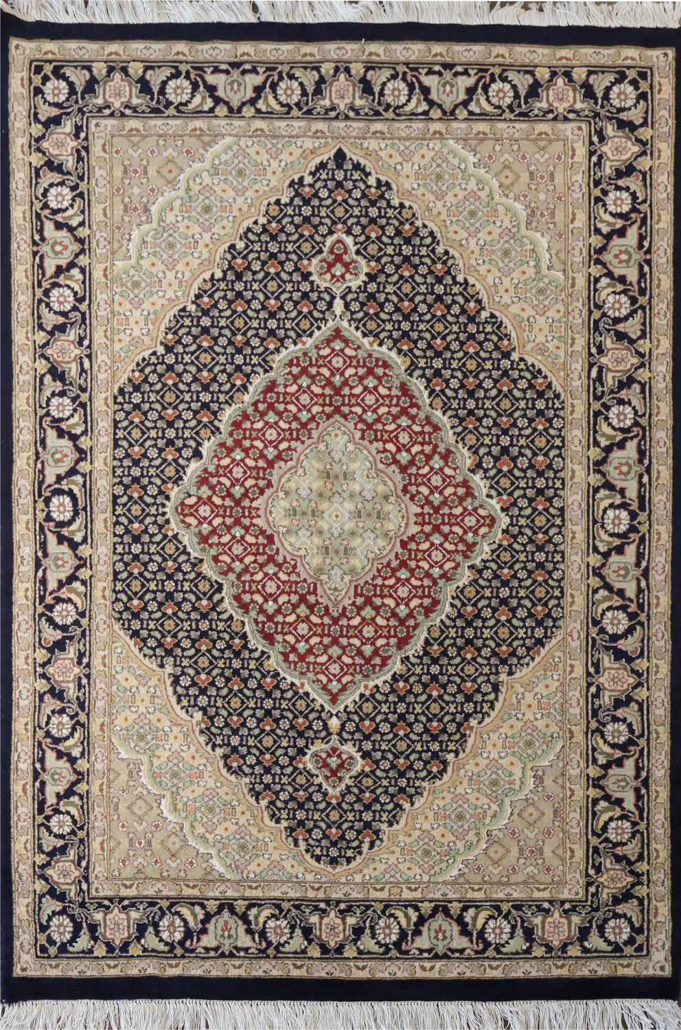 Geometric Tabriz Mahi Oriental Wool Rug 4x6
