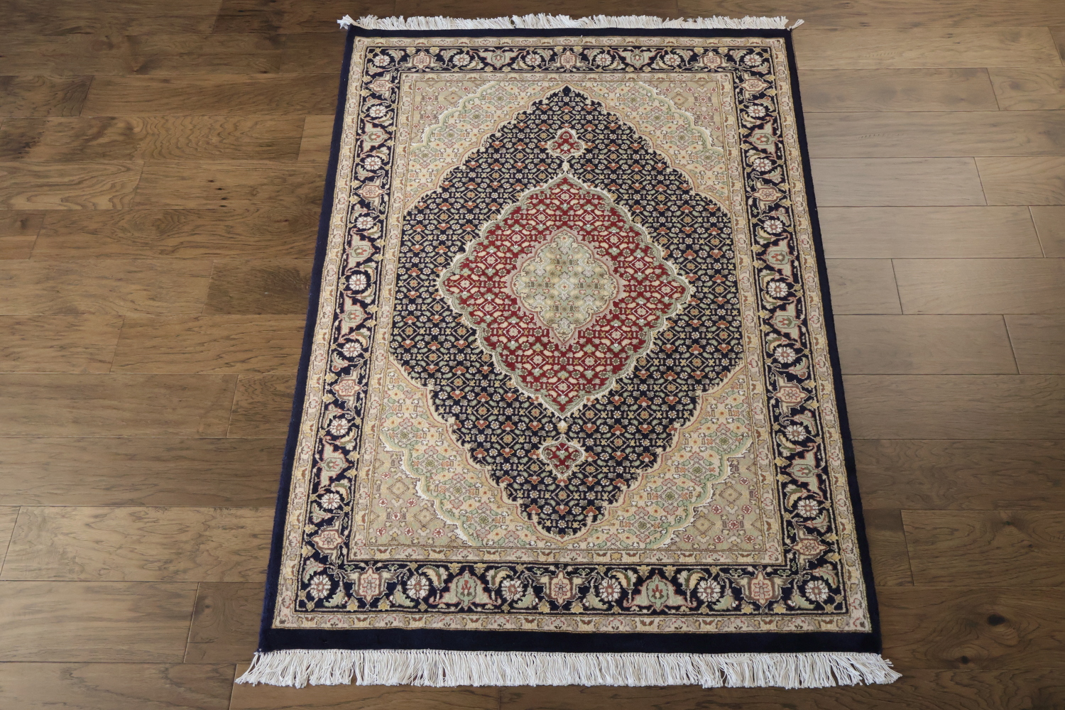 Geometric Tabriz Mahi Oriental Wool Rug 4x6