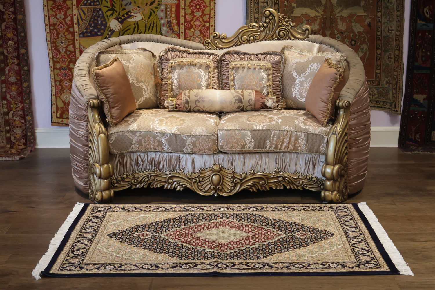 Geometric Tabriz Mahi Oriental Wool Rug 4x6