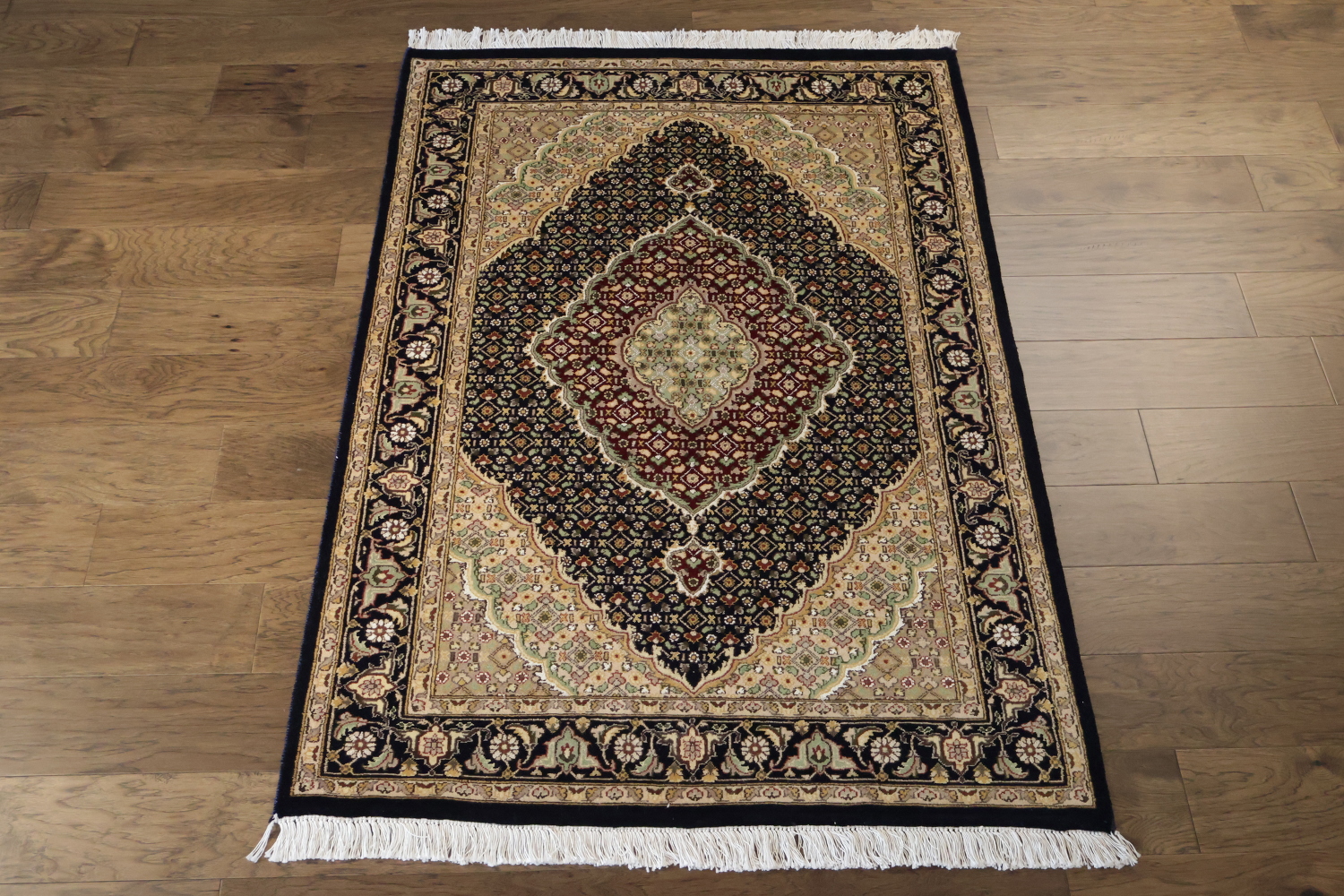 Geometric Tabriz Mahi Oriental Wool Rug 4x6