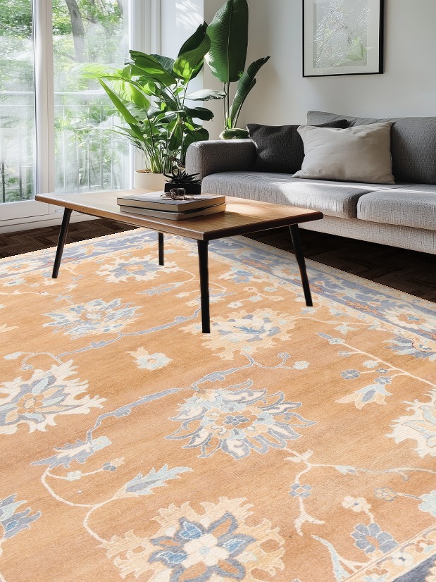 Vegetable Dye Floral Ziegler Oriental Area Rug 9x12