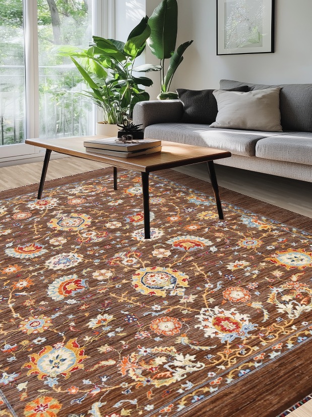100% Vegetable Dye Floral Ziegler Oriental Area Rug 8x10