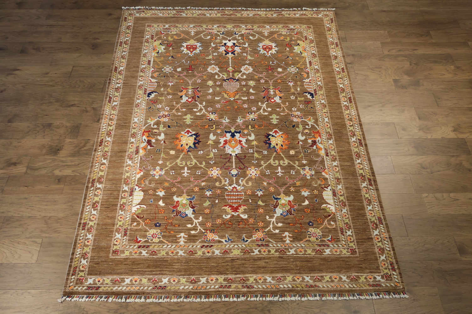 100% Vegetable Dye Floral Ziegler Oriental Area Rug 7x9