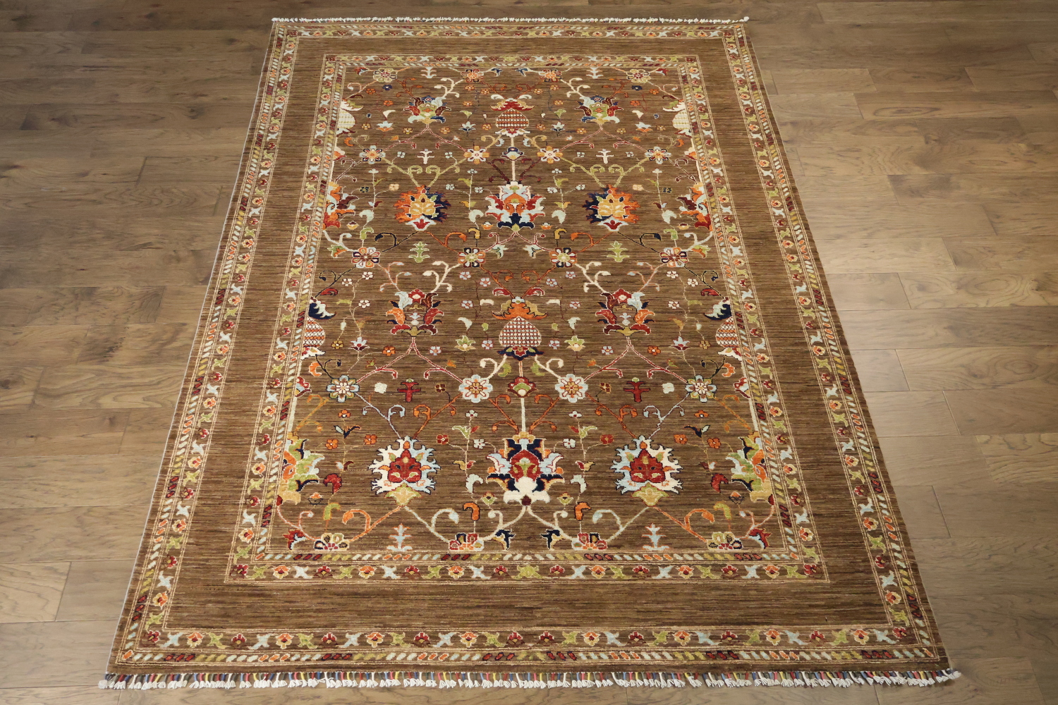 100% Vegetable Dye Floral Ziegler Oriental Area Rug 7x9