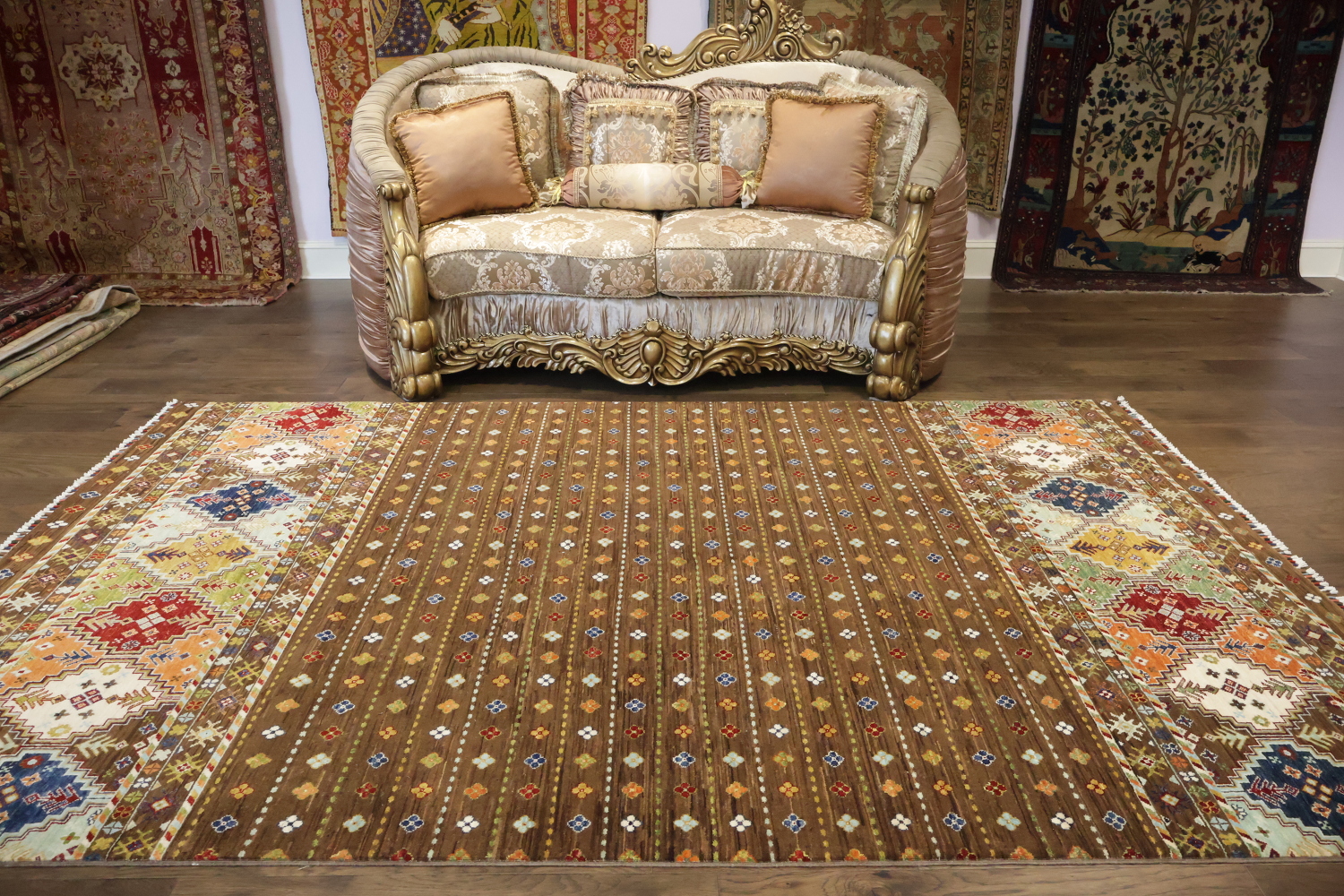 Geometric Kazak Persian Area Rug 7x10