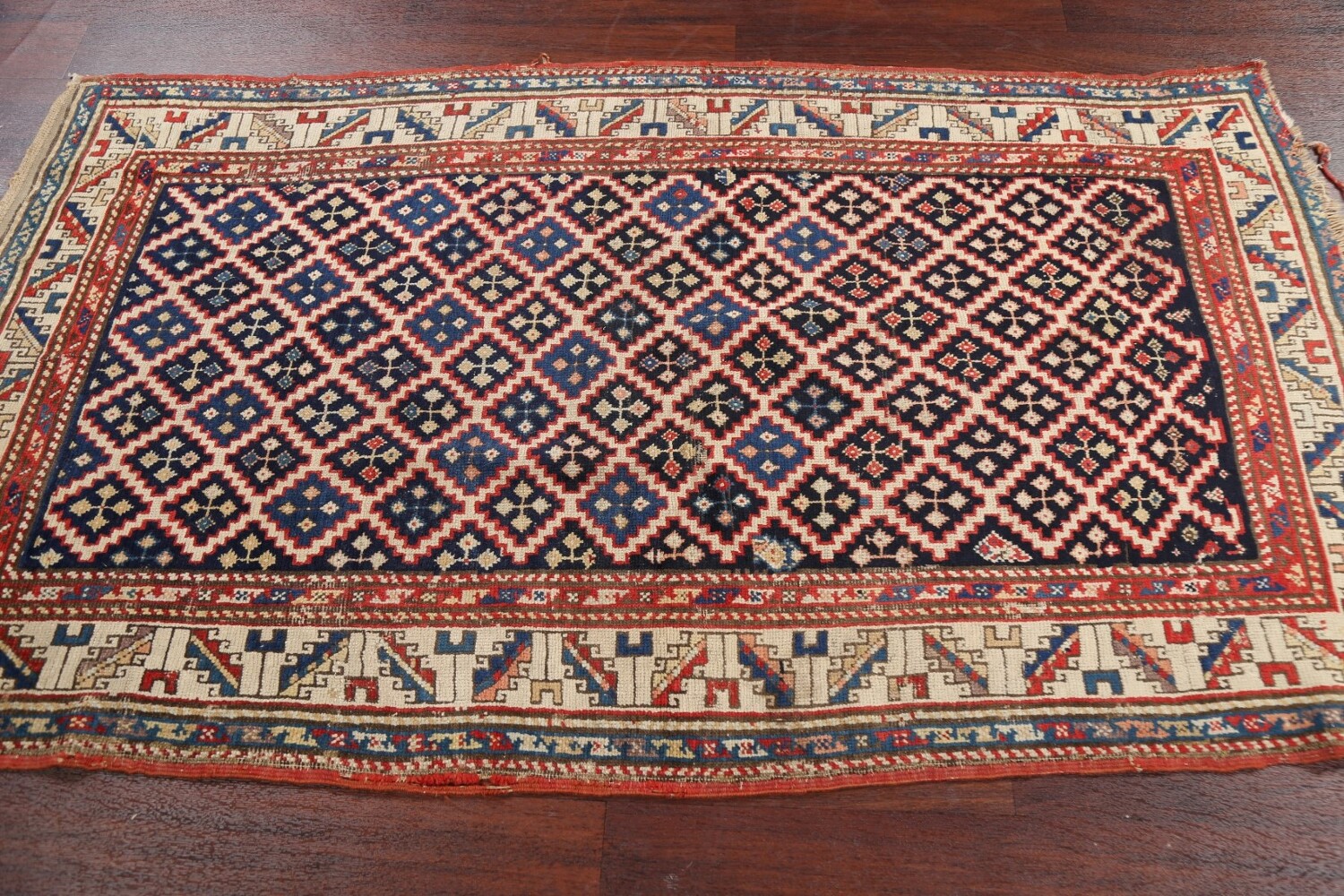 Pre-1900 Antique Vegetable Dye Oriental Area Rug 3x6