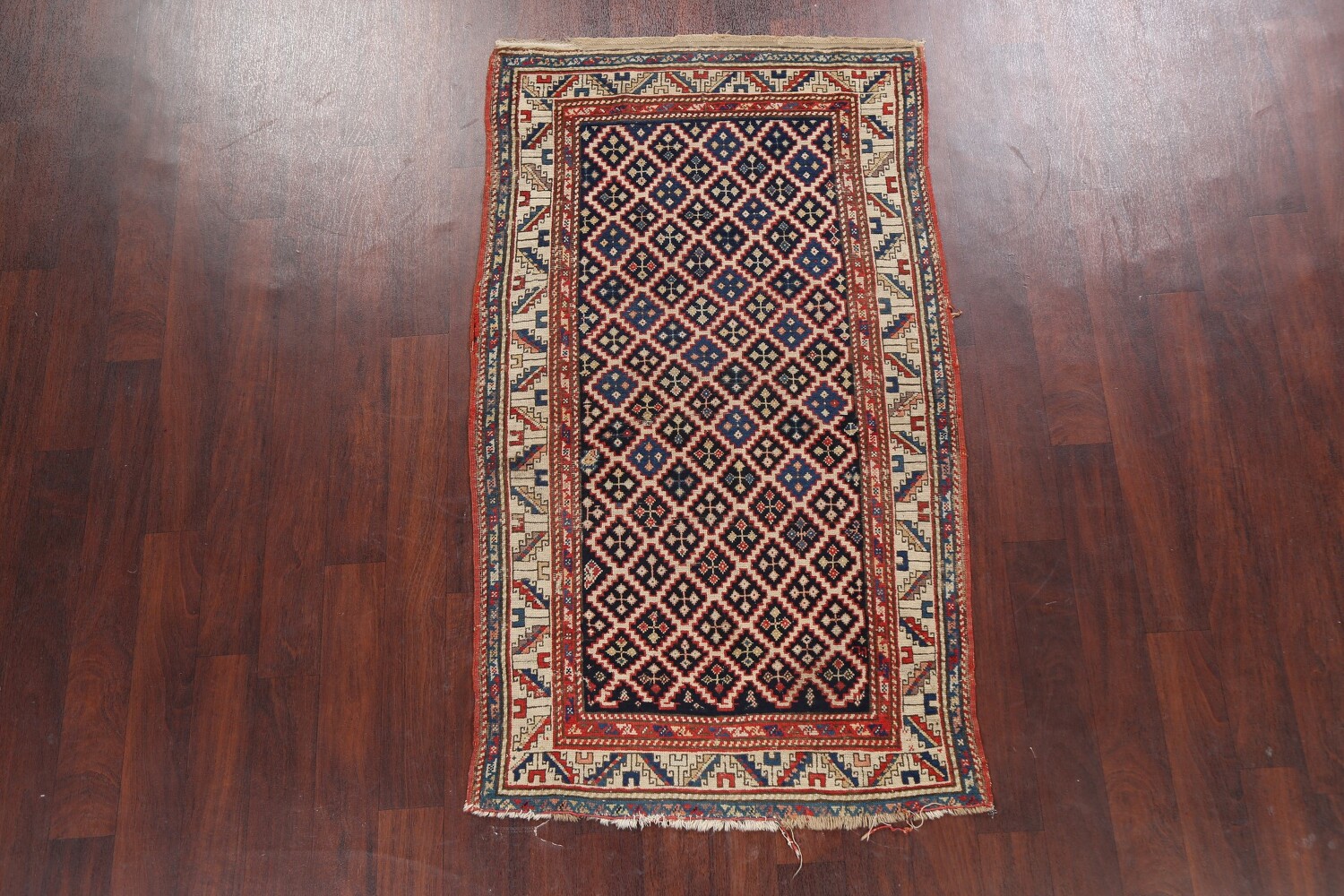 Pre-1900 Antique Vegetable Dye Oriental Area Rug 3x6