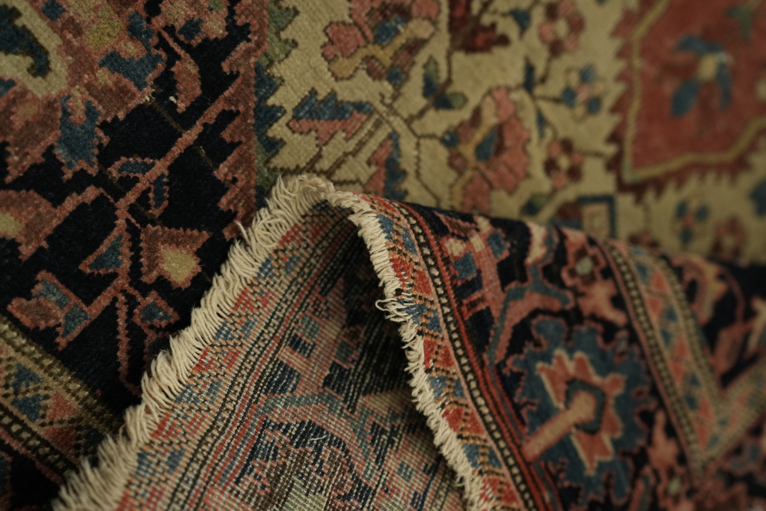 Pre-1900 Antique Vegetable Dye Sarouk Farahan Persian Area Rug 3x5