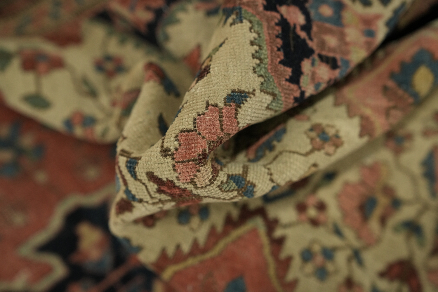Pre-1900 Antique Vegetable Dye Sarouk Farahan Persian Area Rug 3x5