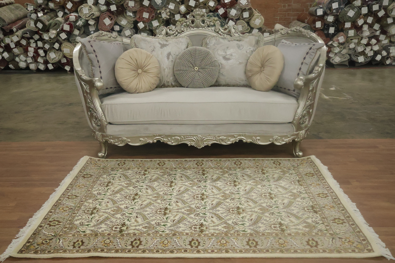 100% Vegetable Dye Floral Tabriz Oriental Area Rug 4x6