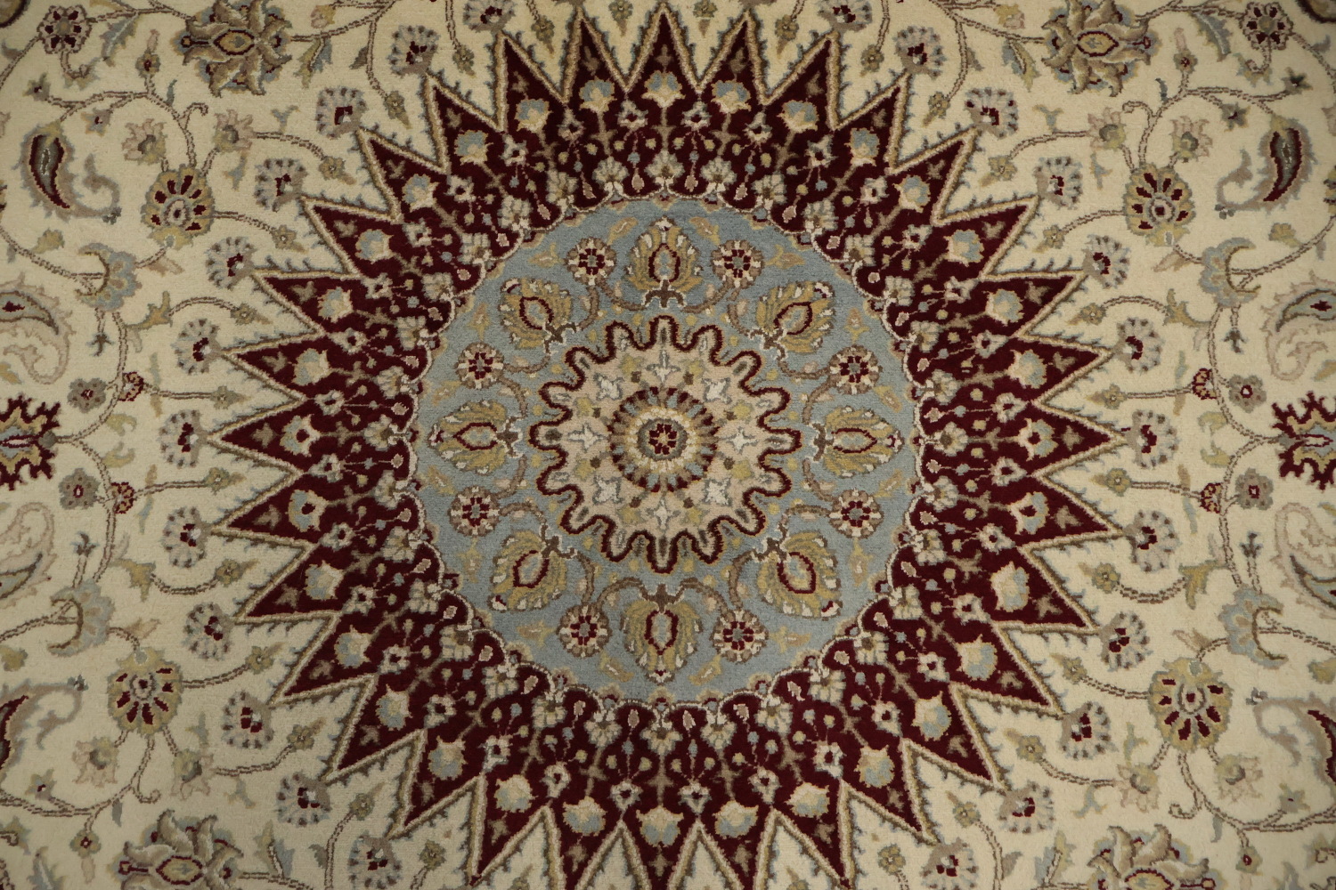 Traditional Elegance: Red and Beige Persian Medallion Area Rug 6x9