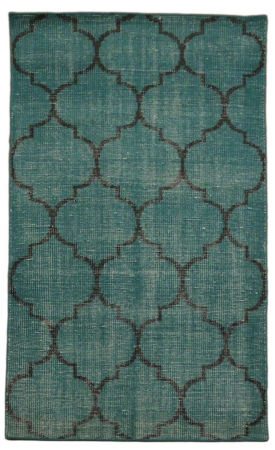 Contemporary Teal Rug with Distressed Look 4'x6'