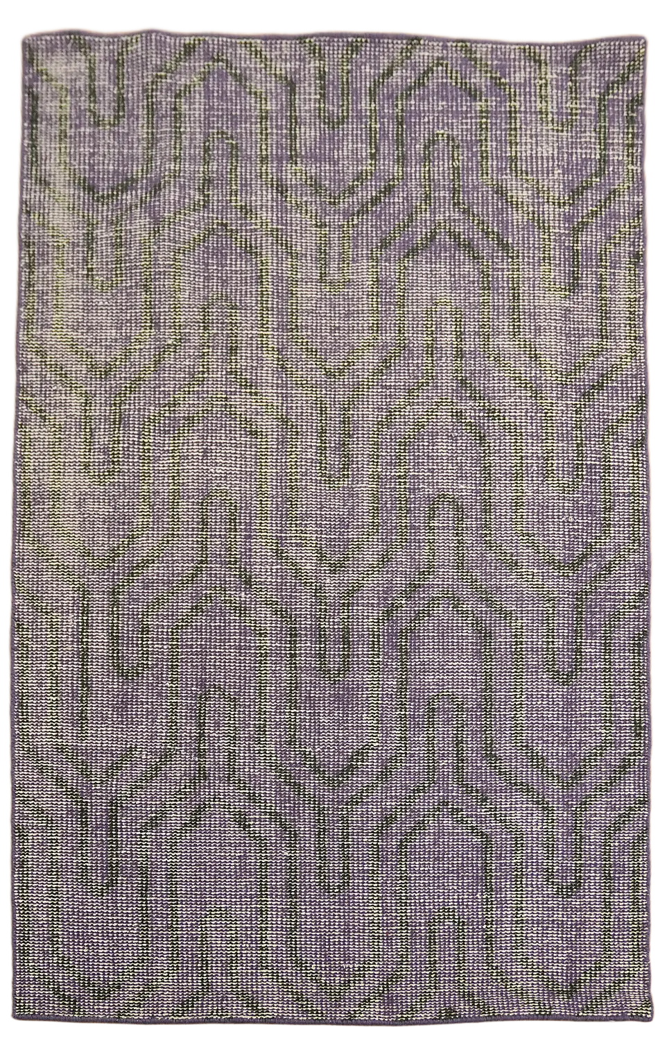 Distressed Vintage-Spired Purple Rug 4x6 ft