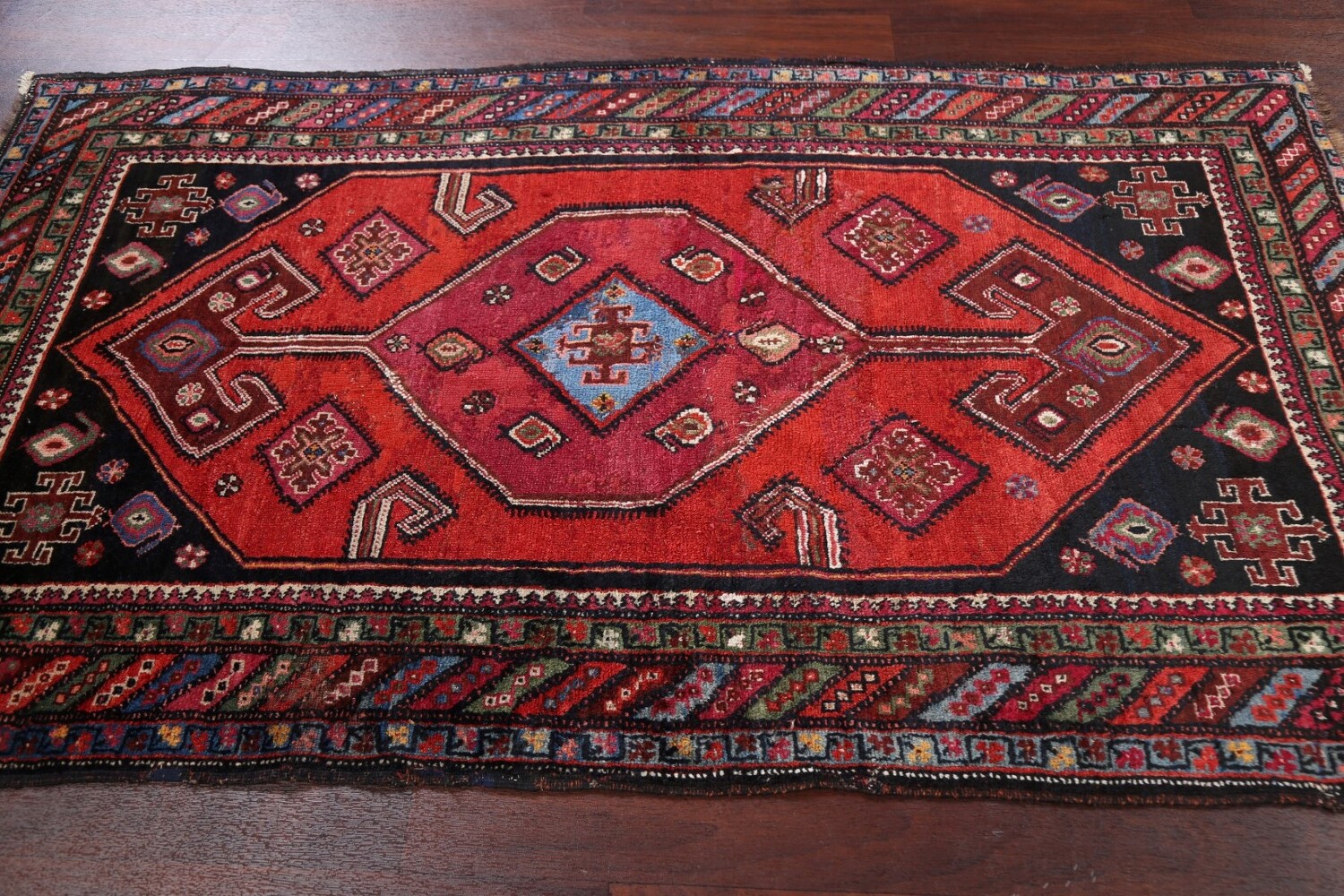 Pre-1900 Antique Vegetable Dye Afshar Persian Area Rug 4x6