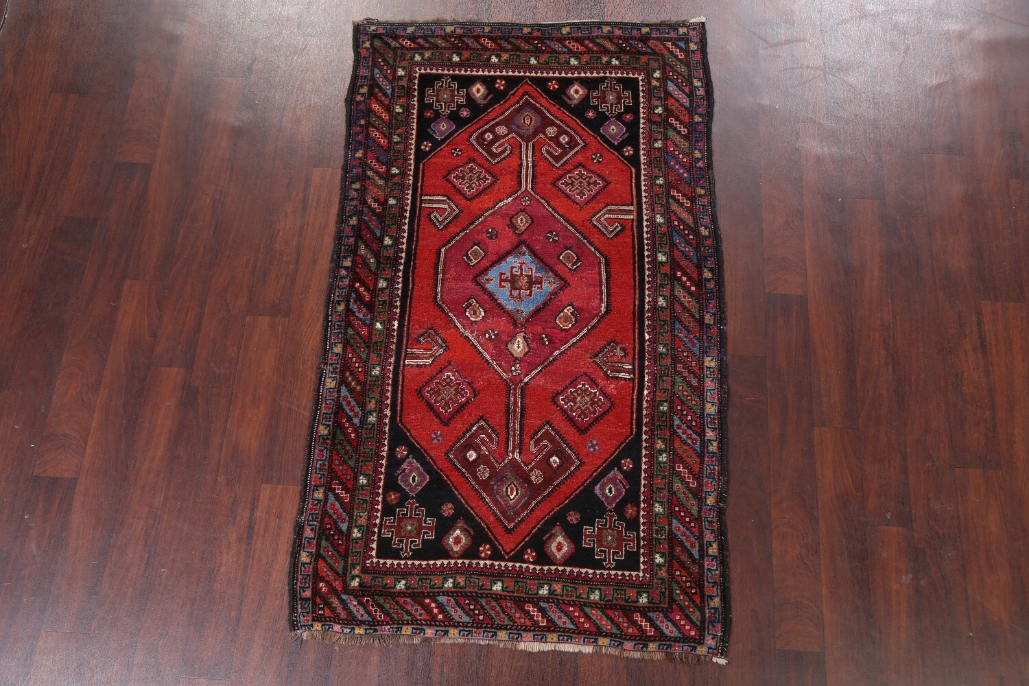 Pre-1900 Antique Vegetable Dye Afshar Persian Area Rug 4x6