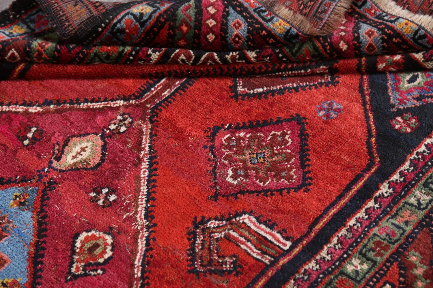 Pre-1900 Antique Vegetable Dye Afshar Persian Area Rug 4x6